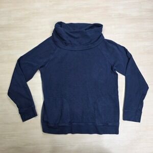 Patagonia Blue Textured Cowl Neck Long Sleeve Sweatshirt Women's Size Large